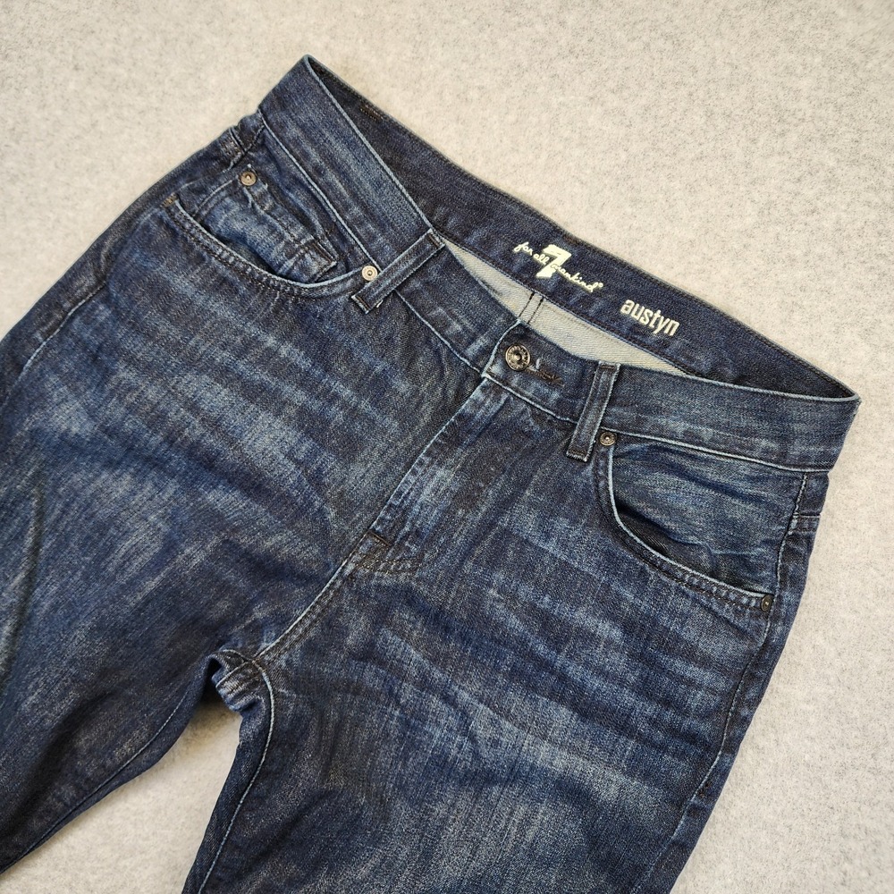 7 For All Mankind Austyn Jeans Mens 32x29 Straight Denim Blue Dark wash